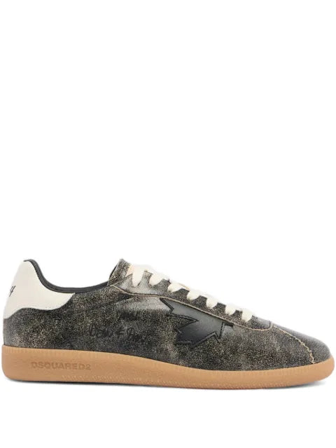 DSQUARED2 - Cracked Leather Dsquared2 Rebels Sneakers