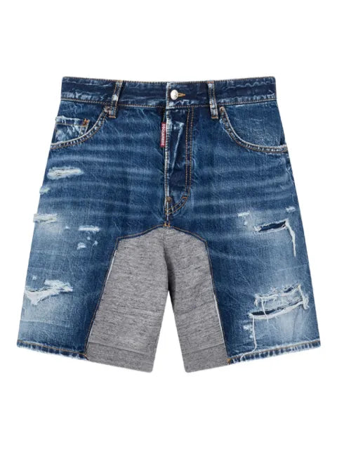DSQUARED2 - Medium Ripped Wash Hybrid Shorts