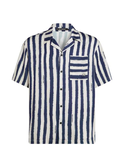 Karl Lagerfeld - Ikon Striped Bowling Shirt