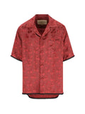 Valentino Garavani - Viscose Bowling Shirt With Cherryfic Jacquard Pattern