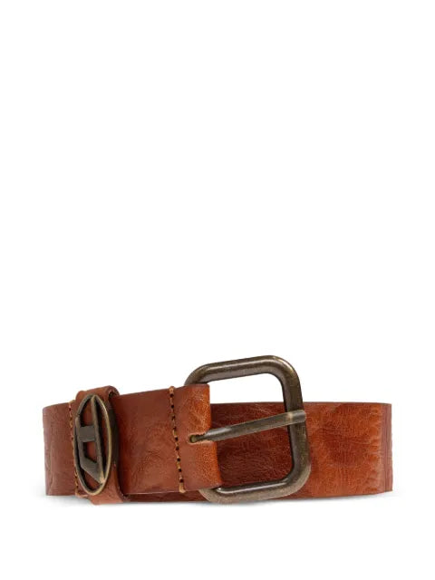 Diesel - 3.9Cm Logo-Plaque Wrinkled Leather Belt
