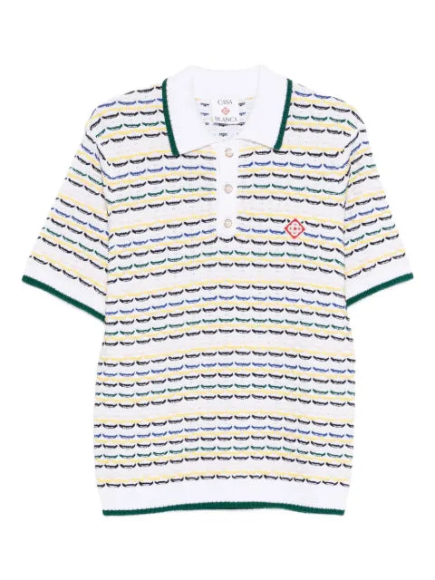Casablanca - Striped-Pattern Knitted Polo Shirt