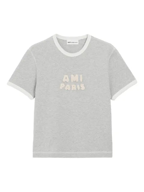 AMI Paris - Cotton Ami Paris Knitted Patch T-Shirt