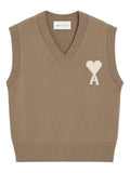 AMI Paris - Wool And Cotton Sleeveless Ami De Coeur Sweater