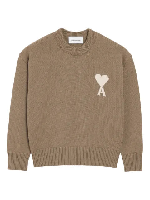 AMI Paris - Wool And Cotton Crewneck Ami De Coeur Sweater