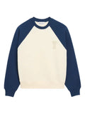 AMI Paris - And Blue Cotton Knitted Ami De Coeur Sweatshirt