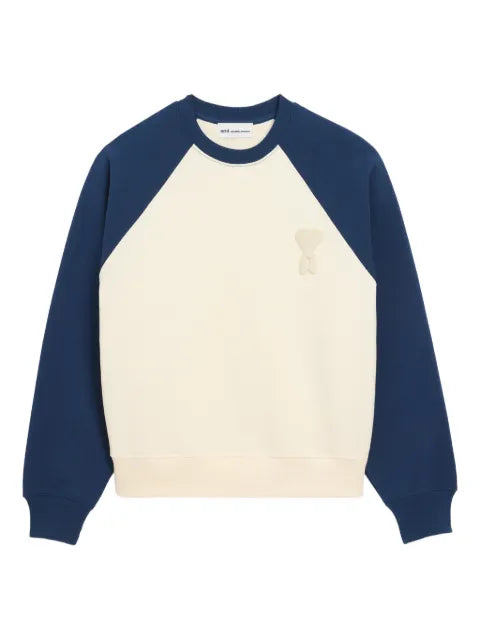 AMI Paris - And Blue Cotton Knitted Ami De Coeur Sweatshirt