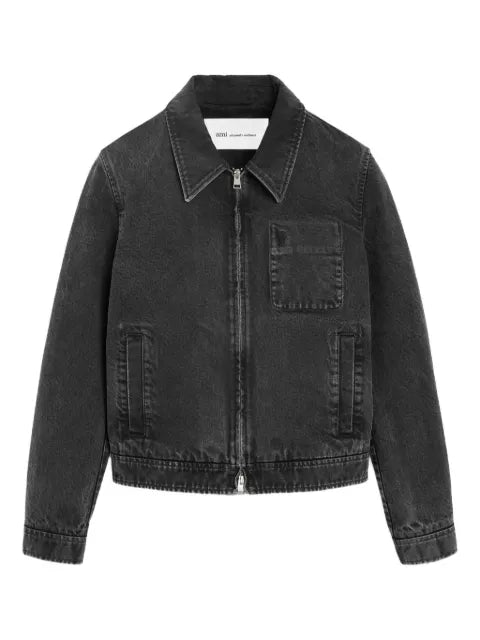 AMI Paris - Cotton Tonal Ami De Coeur Zipped Jacket