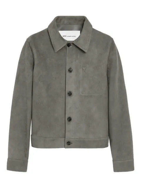 AMI Paris - Leather Buttoned Ami De Coeur Jacket