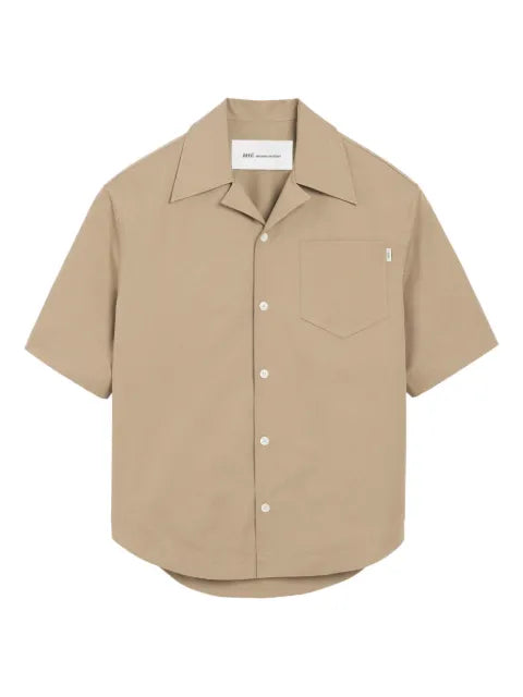AMI Paris - Cotton Short Sleeve Camp Collar Wide Shirt