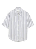 AMI Paris - Striped Cotton Short-Sleeve Ami De Coeur Wide Shirt
