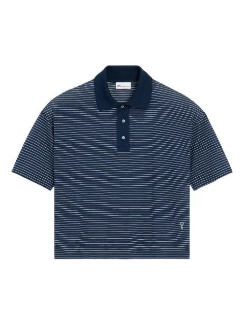 AMI Paris - Cotton Striped Ami De Coeur Polo