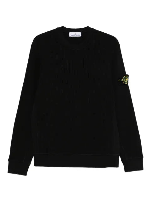 Stone Island - 6100056 Organic Cotton Waffle Fleece Regular-Fit Crewneck Sweatshirt