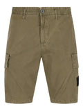 Stone Island - L100018 Organic Cotton Stretch Broken Twill 'Old' Effect Cargo Shorts