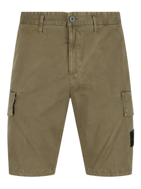 Stone Island - L100018 Organic Cotton Stretch Broken Twill 'Old' Effect Cargo Shorts
