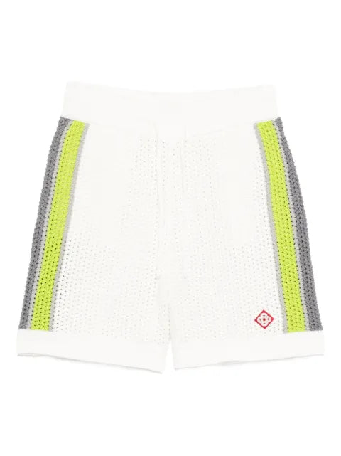 Casablanca - Striped Crochet Shorts