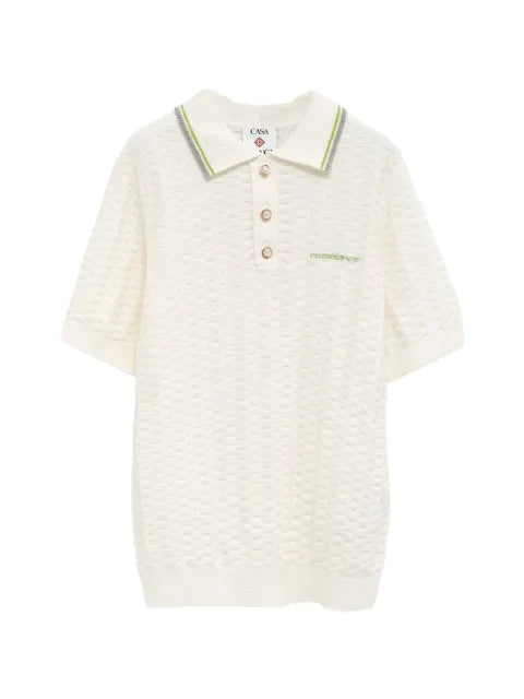 Casablanca - Textured Buttoned Polo Shirt