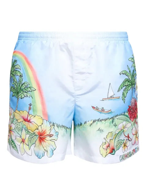 Casablanca - Aloha-Print Swim Shorts