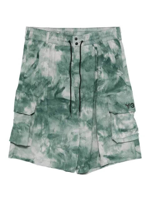 Y-3 - Aop Cargo-Pocket Pleated Shorts