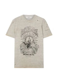 Golden Goose - T-Shirt In Gray Melange Jersey With Vintage Print
