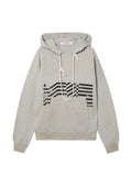 Golden Goose - Hooded Sweatshirt In Gray Cotton With Flag Print