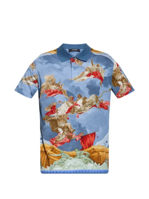 Versace - Printed Cotton Piquã© Polo Shirt