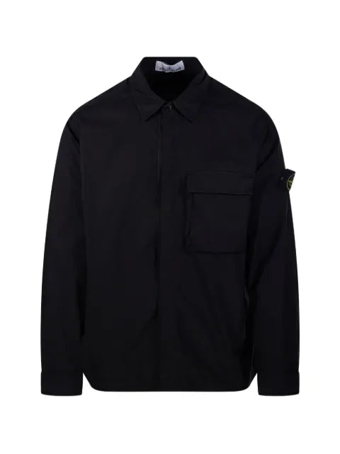 Stone Island - 1200032 Stretch Cotton Tela 'Paracadute' Comfort-Fit Overshirt With Snap Fastening