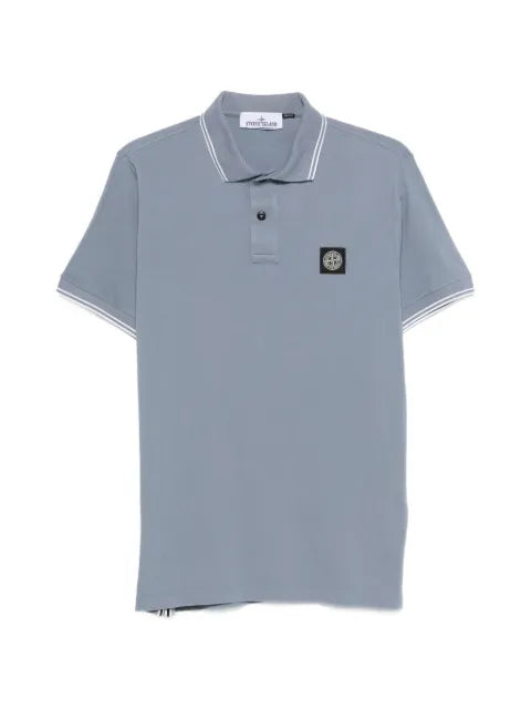 Stone Island - 2200010 Organic Cotton Piquã© With Stretch Slim-Fit Short-Sleeve Polo Shirt With Compass Patch