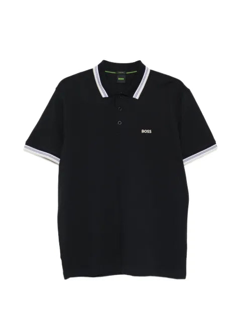 BOSS - Striped-Collar Polo Shirt