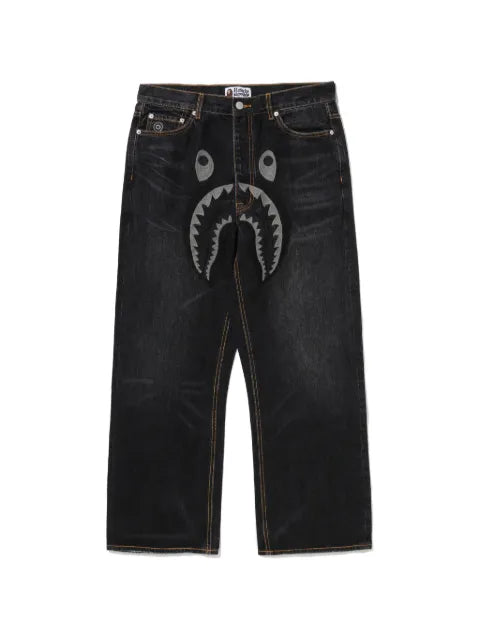 A BATHING APE® - Shark-Appliquã© Jeans