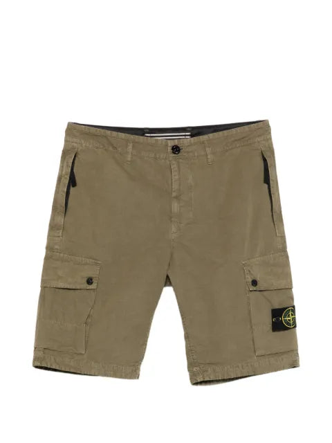 Stone Island - L100019 Brushed Organic Cotton Canvas Old-Effect Slim-Fit Cargo Shorts With Zip Pockets