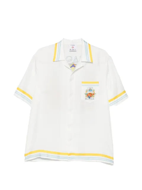Casablanca - Tennis-Landscape Striped Silk Shirt