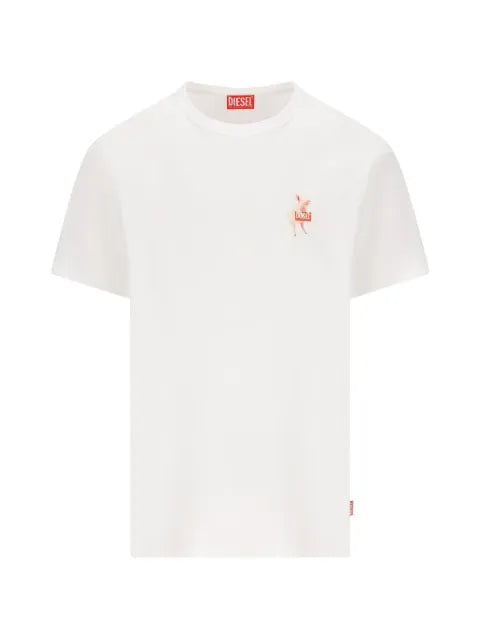 Diesel - T-Shirt With Pig And Logo Print