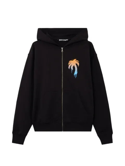 Palm Angels - Palm-Tree Print Zip-Up Hoodie