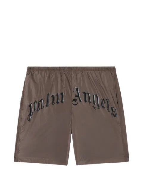 Palm Angels - Curved-Logo Swim Shorts