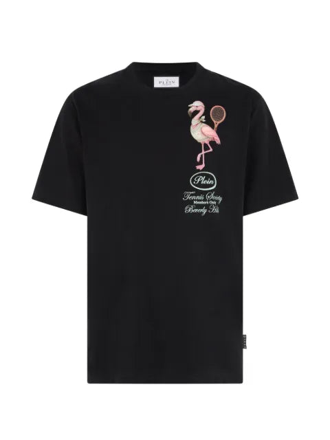 Philipp Plein - Round Neck T-Shirt Flamingo Tennis Society