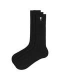 AMI Paris - Ribbed Detail Socks (Set Of Three)
