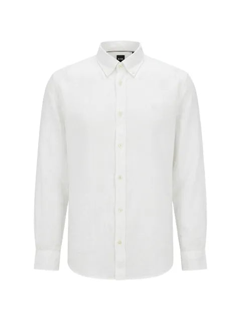 BOSS - Liam Logo-Embroidered Linen Shirt