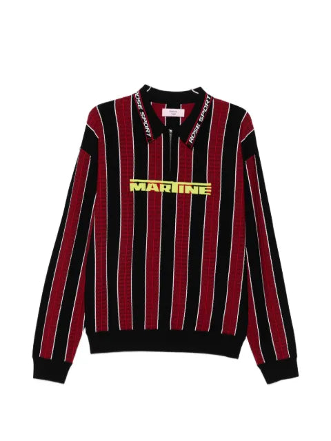 Martine Rose - Striped Zip Polo Shirt