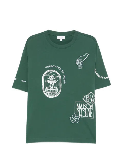 Maison Kitsuné - Art Nouveau Stamp-Print T-Shirt