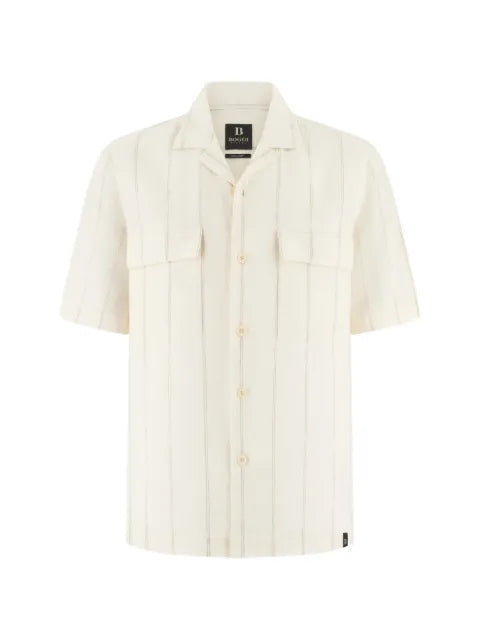 Boggi Milano - Regular Fit Pinstripe Linen Shirt
