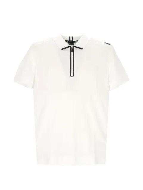 BOSS - Waffle-Knit Zip-Up Polo Shirt