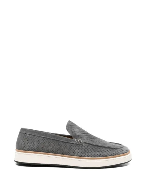 SERGIO MORETTI FIRENZE - Perforated Suede Loafers