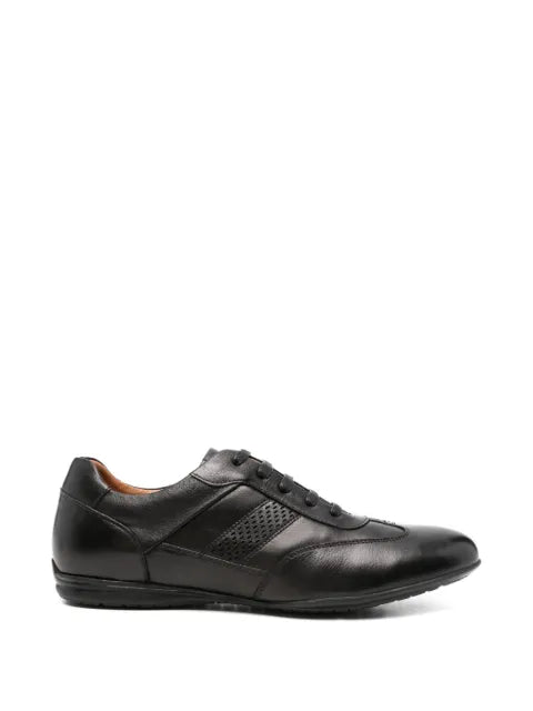 SERGIO MORETTI FIRENZE - Perforated-Detail Leather Sneakers