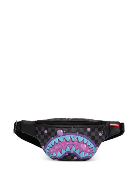 Sprayground - Purple Slime Check-Pattern Shark-Mouth Belt Bag