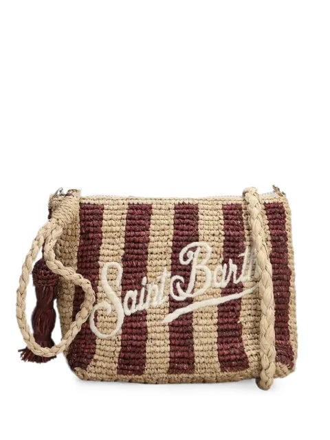 MC2 Saint Barth - Striped Embroidered-Logo Clutch Bag